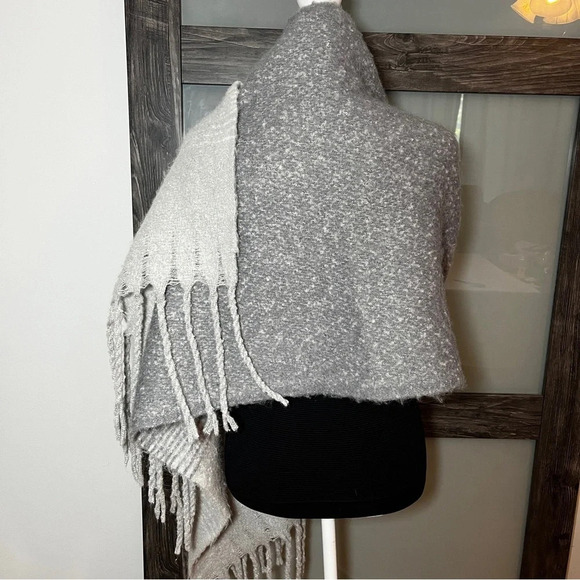 All You Need is Love Gray Ombre Striped Teddy Soft Shoulder Wrap - Picture 5 of 6